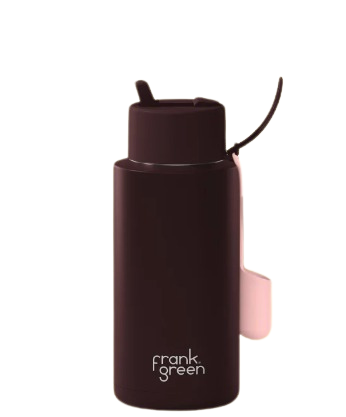 Frank Green - Ceramic Reusable Bottle (Flip Straw Lid) with Lip Gloss Holder / 34oz