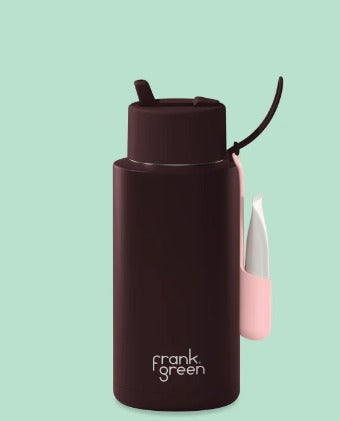 Frank Green - Ceramic Reusable Bottle (Flip Straw Lid) with Lip Gloss Holder / 34oz