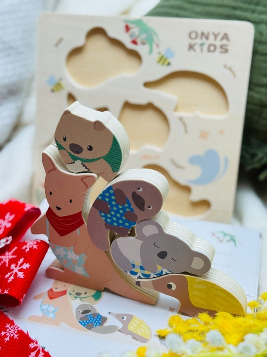 Toyslink - Wooden Aussie Animal Puzzle (Stacking Toy)