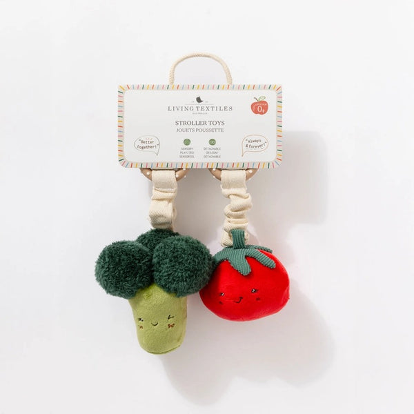 Living Textiles - 2 Pack Mini Market Brunch Stroller Toys / Broccoli & Tomato