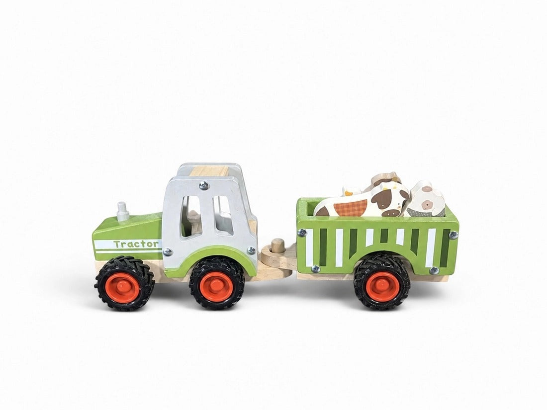 Toyslink - Onya Kids Green Tractor with Farm Animals