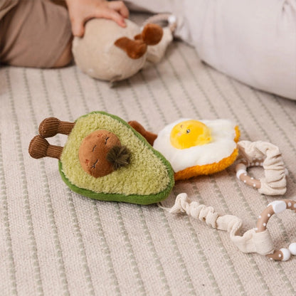 Living Textiles - 2 Pack Mini Market Brunch Stroller Toys / Avocado & Egg On Toast