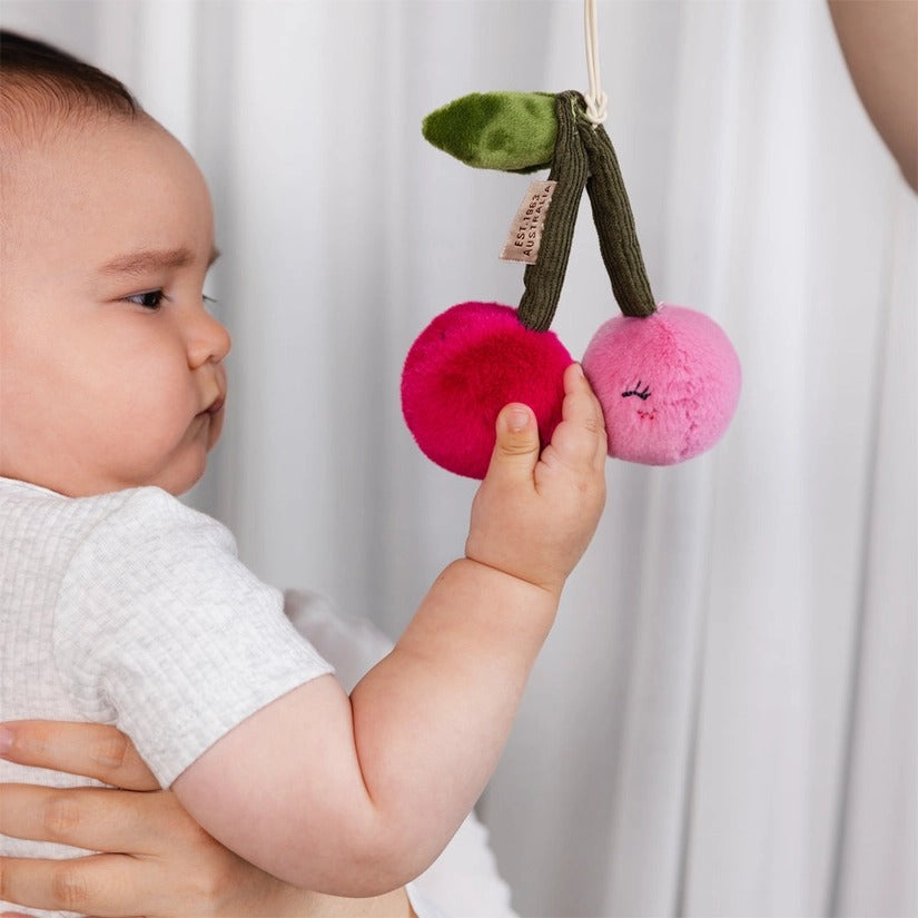 Living Textiles - 2 Pack Mini Market Brunch Stroller Toys / Pineapple & Cherries