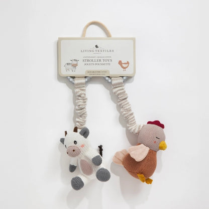 Living Textiles - 2pk Stroller Toy / Cow & Chicken