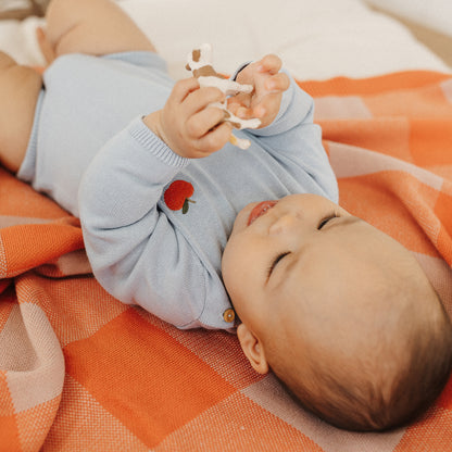 The Rest - Knit Bodysuit / Sky Blue with Apple