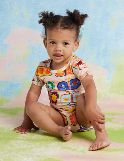 Halcyon Nights - Short Sleeve Bodysuit / Flutterby