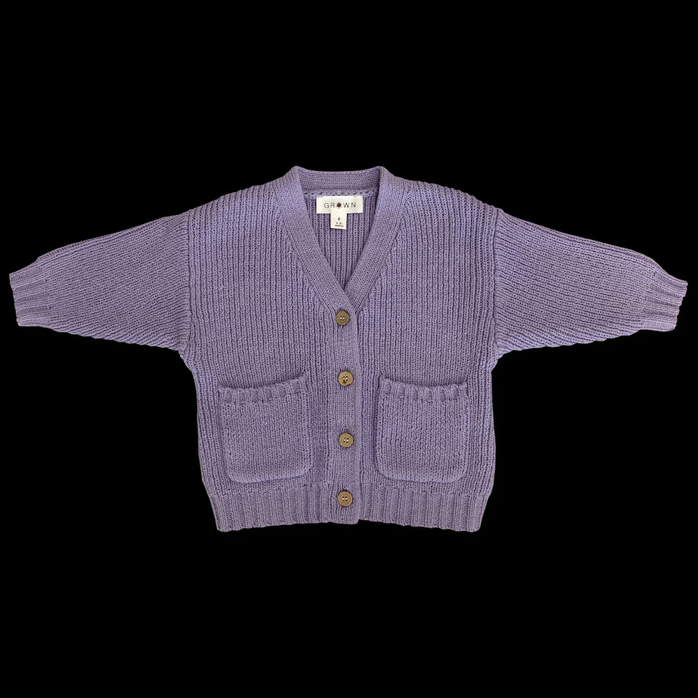 Grown Clothing-Pocket Cardigan/Iris