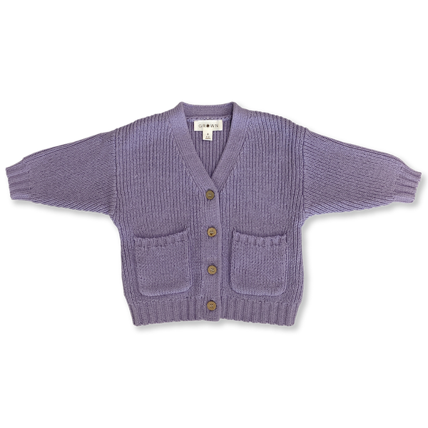 Grown Clothing-Pocket Cardigan/Iris