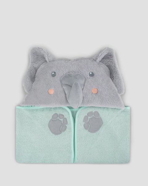 The Little Linen Company - Parade Plus Hooded Towel / Starburst Elephant