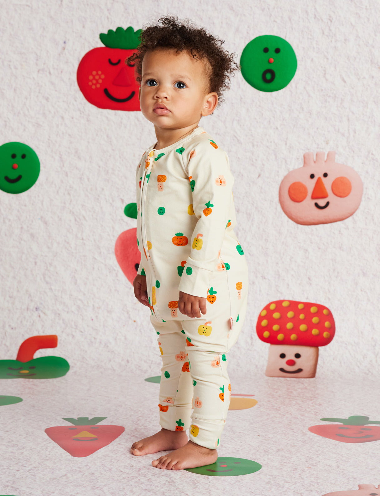 Halcyon Nights - Long Sleeve Romper / Teeny Tiny Veg