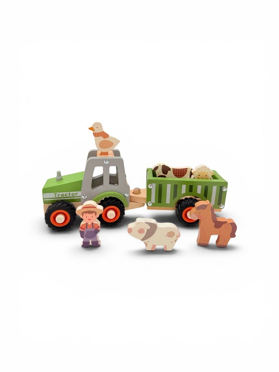 Toyslink - Onya Kids Green Tractor with Farm Animals