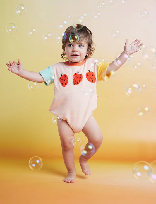 Halcyon Nights - Terry Short Sleeve Bodysuit / Tiny Orchard