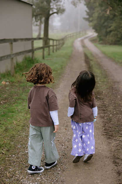Sunday Siblings - Dusty Star - Purple Gingham