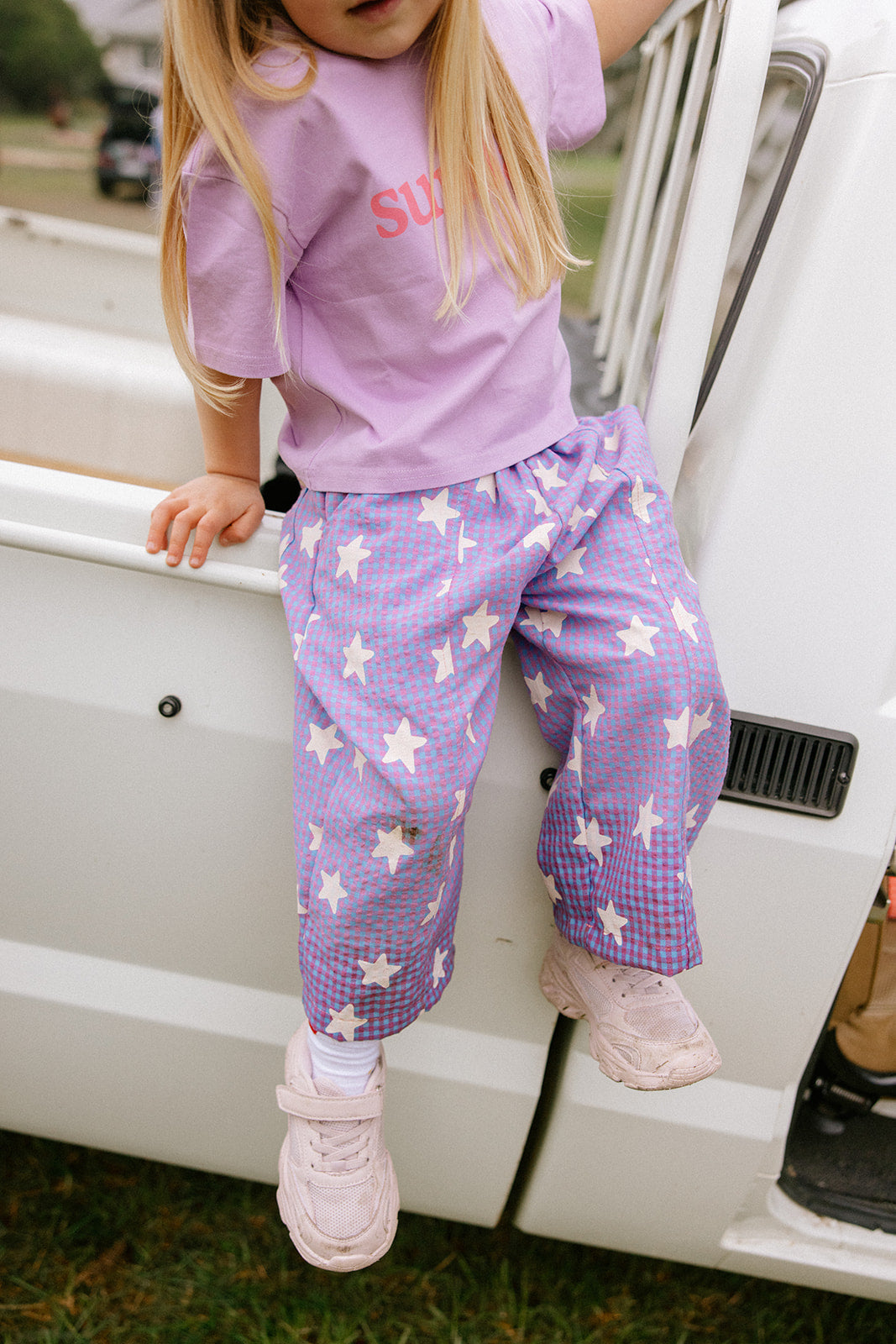 Sunday Siblings - Dusty Star - Purple Gingham