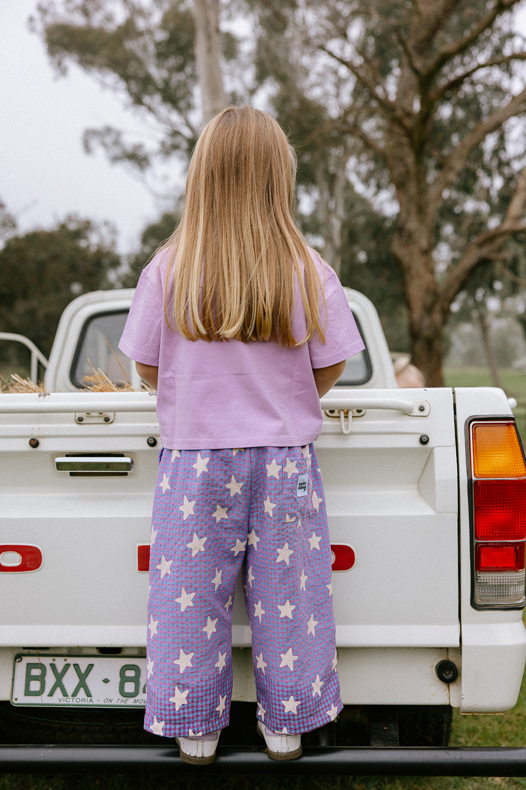 Sunday Siblings - Dusty Star - Purple Gingham
