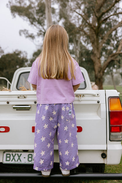 Sunday Siblings - Dusty Star - Purple Gingham