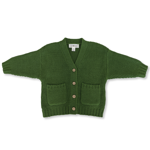 Grown Clothing - Pocket Cardigan/Verde