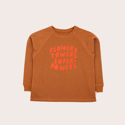 Olive + The Captain - Flowers, Towers, Superpowers Pullover / Tan