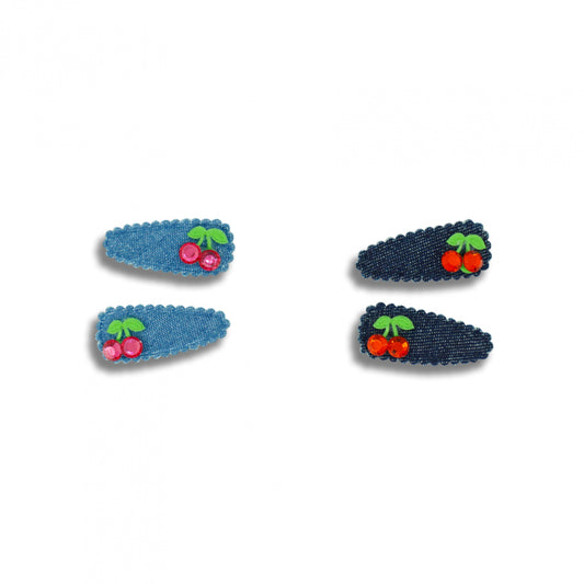 Milk & Soda - Mini Cherry Hair Clip / Assorted Denim