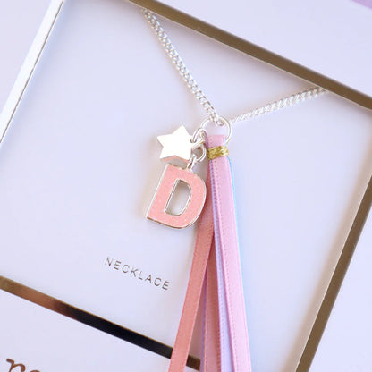 Lauren Hinkley - Pink Glitter Initial Necklace