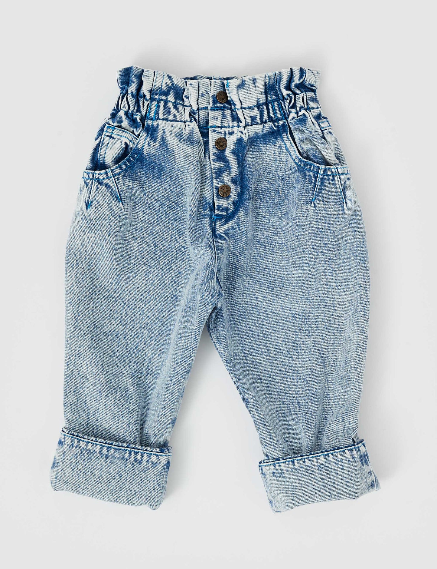 Goldie & Ace - Millie Paper Bag Jeans / Light Denim