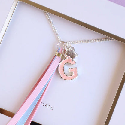 Lauren Hinkley - Pink Glitter Initial Necklace