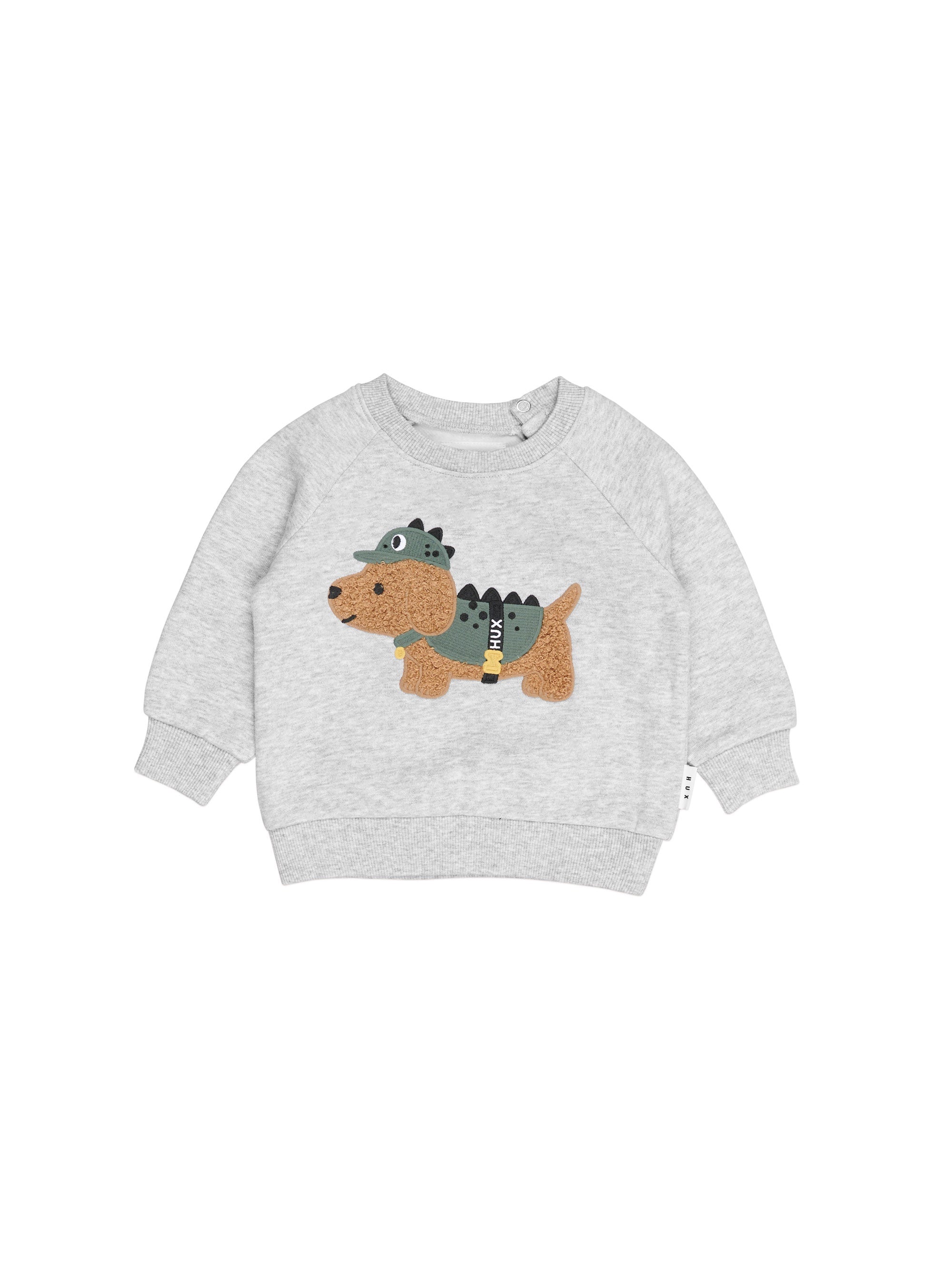 Huxbaby-Dino Dog Sweatshirt/Grey Marle