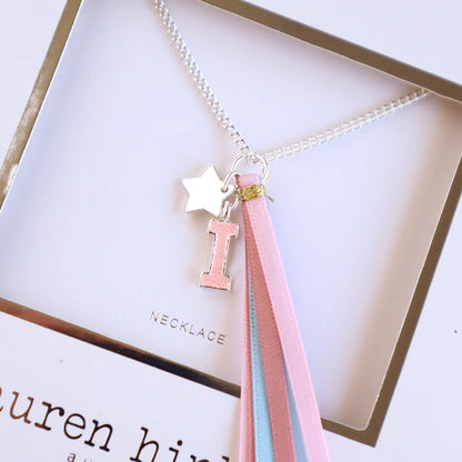 Lauren Hinkley - Pink Glitter Initial Necklace