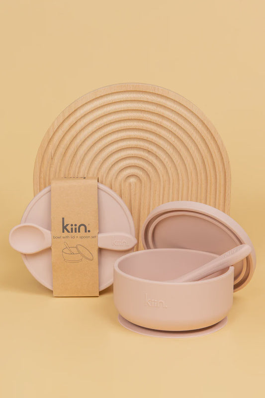 Kiin - Silicone Suction Bowl with Lid + Spoon Set