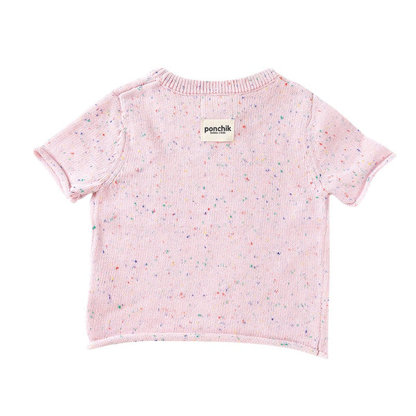 ponchik babies + kids - Cotton Knit Tee / fairy floss speckle