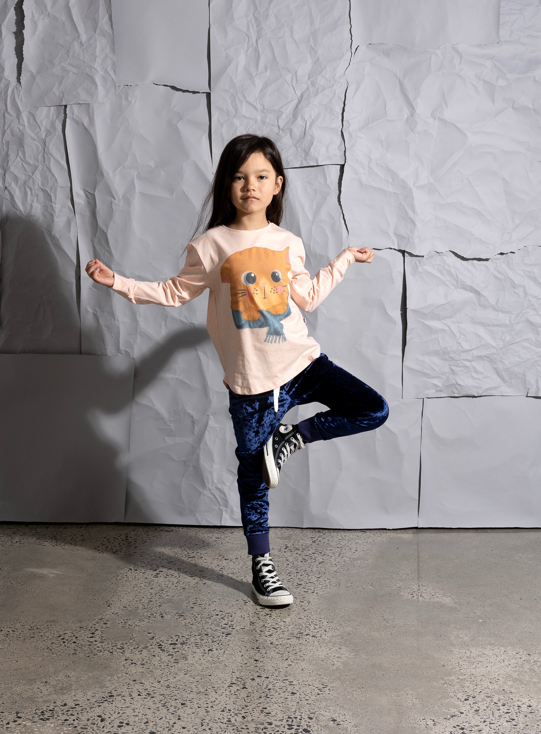 Minti - Cosy Cat Tee / Apricot Marle