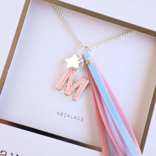 Lauren Hinkley - Pink Glitter Initial Necklace