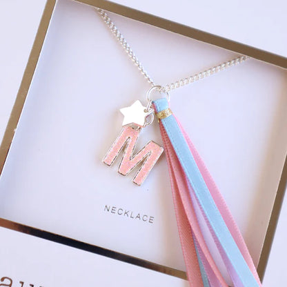 Lauren Hinkley - Pink Glitter Initial Necklace