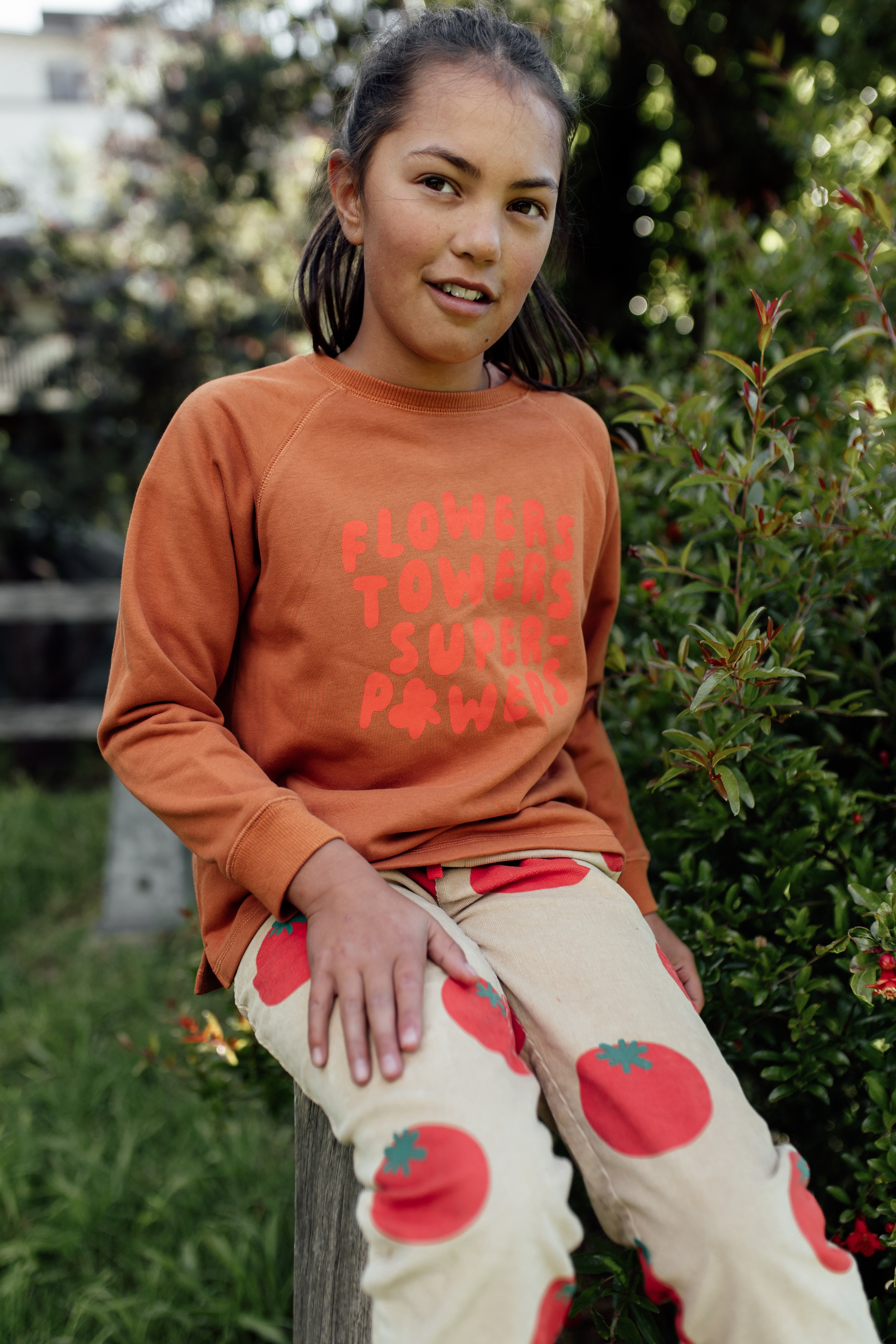 Olive + The Captain - Flowers, Towers, Superpowers Pullover / Tan