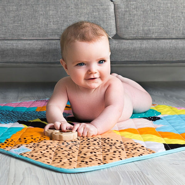 Rudie Nudie Baby Play Mat - Large Waterproof Floor Mat For Tummy Time & Crawling (51" X 51")