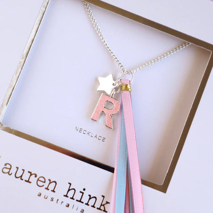Lauren Hinkley - Pink Glitter Initial Necklace