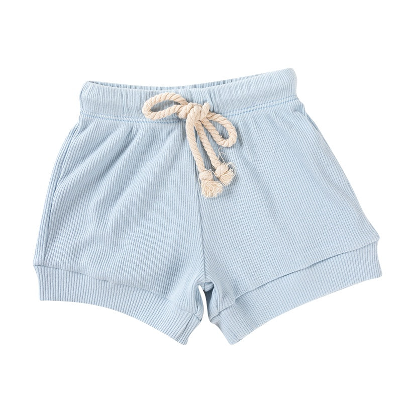 ponchik babies + kids - Ribbed cotton shorts / Ocean