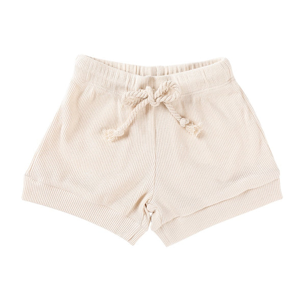 ponchik babies + kids - ribbed cotton shorts / Wheat