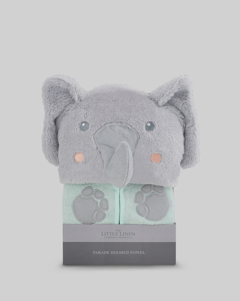 The Little Linen Company - Parade Plus Hooded Towel / Starburst Elephant