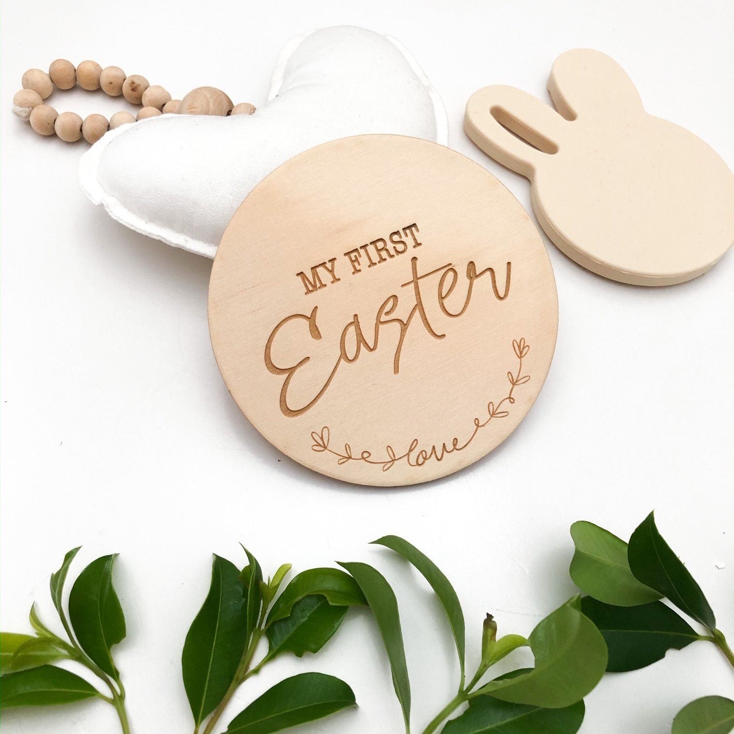 One Chew Three - Baby Milestone Plaques / My First Easter (Love Script)